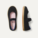 The Mini Mary Jane (for Kids) - Black Raffia-Knit