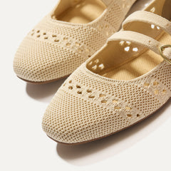 The Double Buckle Mary Jane - Powder Crochet